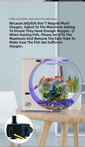 Acuario cilíndrico redondo de acrílico de 10 litros para medusas, para decoración del hogar, ecológico, duradero, transparente, acuario de escritorio. - Product Image 6