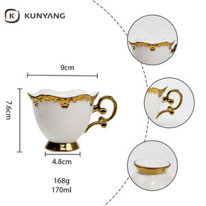 Juego <span class=keywords><strong>de</strong></span> Tazas y Platos <span class=keywords><strong>de</strong></span> Café <span class=keywords><strong>de</strong></span> Cerámica Europea <span class=keywords><strong>de</strong></span> Lujo, Taza <span class=keywords><strong>de</strong></span> Té <span class=keywords><strong>de</strong></span> Porcelana con Borde Dorado en Relieve para Té <span class=keywords><strong>de</strong></span> la Tarde, Uso Doméstico, <span class=keywords><strong>Caja</strong></span> <span class=keywords><strong>de</strong></span> Regalo - Product Image 4
