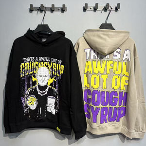 เสื้อฮู้ดดี้ลายน้ำเชื่อมแก้ไอสุดเท่ คุณภาพเยี่ยม ผ้าฝ้าย 100% เสื้อผ้าผู้ชาย แนวสตรีทแวร์เนื้อหนา สำหรับผู้ชาย - Product Image 1