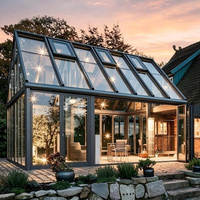 Pergolas modulaires rétractables en aluminium 4 saisons, kit de pavillons en verre, solarium de luxe pour jardins extérieurs et restaurants, véranda