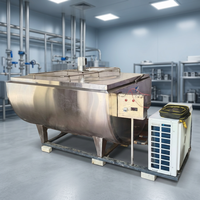 Cuve de refroidissement de lait à expansion directe 2000L en acier inoxydable, horizontal, pour stockage laitier, avec agitateur mélangeur automatique