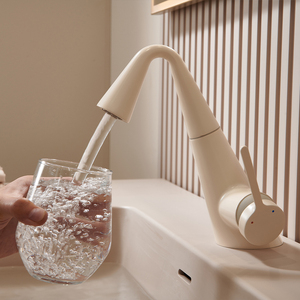 White Swan Basin Faucet Single Handle Ceramic Valve Core Pull Out <b>Spray</b> Deck <b>Mounted</b> For Home Use - Product Image 1