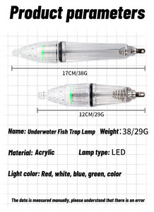 Luces de Pesca RGB para Aguas Profundas de 12/17 cm, Trampa de Señuelos LED Subacuática con Clasificación IP68 y Función Recargable - Product Image 2
