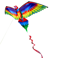 Nouveauté, cerf-volant en forme de perroquet 3D de haute qualité, 140x78cm, polyester et fibre de verre avec ligne de 30m