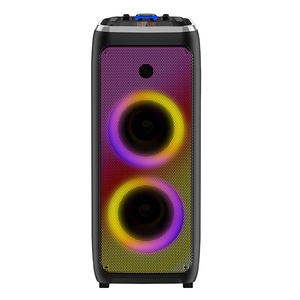 Alta calidad Doble 6,5 pulgadas 80W <span class=keywords><strong>RMS</strong></span> Altavoz Audio Karaoke Altavoz con dos micrófonos inalámbricos - Product Image 1