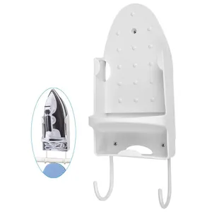 Ironing Board Hanger Wall Mount Electric Iron Holder Laundry Room Iron and Ironing Board Storage Organizer Shelf with Hooks