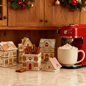 ชุดกระป๋องเครื่องเทศเซรามิกทรงบ้านขนมปังขิงขนาดเล็ก ปิดสนิท เป็นมิตรกับสิ่งแวดล้อม หรูหรา ตกแต่งห้องครัว ใช้เก็บของในครัวได้หลากหลาย - Product Image 3