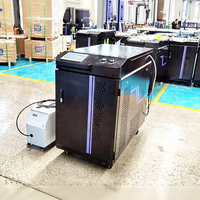 Mesin solder serat Laser 4 in 1 genggam 1500W, mesin solder CNC portabel untuk las logam, mesin pemotong solder genggam