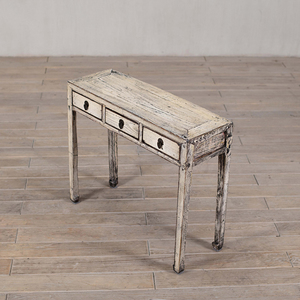 <span class=keywords><strong>Bureau</strong></span> en bois laqué <span class=keywords><strong>blanc</strong></span> chinois traditionnel à 3 tiroirs, table <span class=keywords><strong>console</strong></span> multifonctionnelle pour la maison - Product Image 5