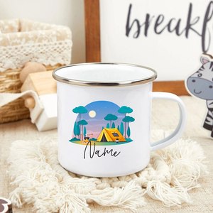 Tasse en émail à bord argenté Uionen, article ménager personnalisé avec impression de logo, tasse en céramique de 350 ml. Gobelet écologique - Product Image 5