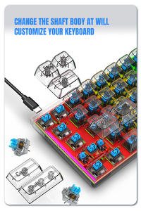 <span class=keywords><strong>Clavier</strong></span> de jeu mécanique filaire <span class=keywords><strong>K60</strong></span> à 68 touches avec capuchon transparent rétro-éclairé RVB à commande optique pour ordinateur portable Nouveau produit - Product Image 5