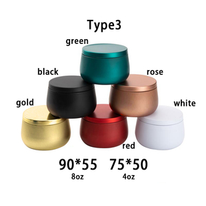 Boîtes à bougies en métal rondes de 2 oz, 4 oz, 8 oz, en or, noir et argent, <span class=keywords><strong>pour</strong></span> bougies - Product Image 4