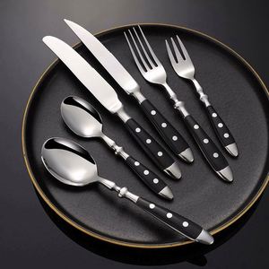 Nuevo Juego de Cubiertos de Acero Inoxidable Forjado de 6 Piezas con Mangos de Baquelita Negros, Estilo Alemán, para Regalos Comerciales - Product Image 4