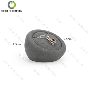 Grey Microfiber <b>Jewelry</b> <b>Display</b> Props Stainless Steel Custom Size Color Material For High End <b>Jewelry</b> Shop Window - Product Image 1