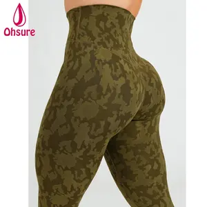 Leggings de fitness taille haute, camouflage de compression, contrôle du ventre, vêtements de fitness pour femmes, legging de yoga à motif camouflage