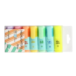Kit de surligneur portable de taille <span class=keywords><strong>mini</strong></span> en couleurs <span class=keywords><strong>pastel</strong></span> avec jaune néon gratuit - Product Image 2
