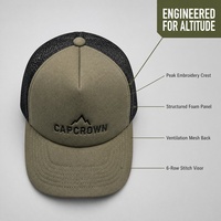 Casquette de camionneur en mousse vert olive de haute qualité avec logo brodé 3D personnalisé, dos en maille, casquette de baseball pour homme, idéale pour les aventures en plein air