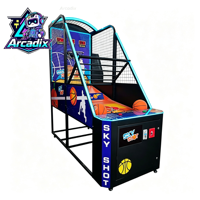Arcadix Machine d'arcade de basket-ball à monnayeur pour enfants, jeu de basket-ball d'intérieur avec système de récompense, vente en gros