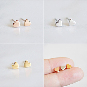 Chihang Tối Giản Tai Bạc Vàng Màu 4Mm Vuông Vòng Tam Giác Chữ Thập Hình Trái Tim Thép Không Gỉ <span class=keywords><strong>Stud</strong></span> Bông Tai - Product Image 6