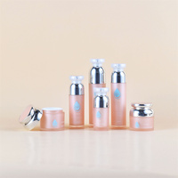 Ensemble de flacons cosmétiques ronds en acrylique rose de luxe personnalisés de 30 g, 50 g, 15 ml, 30 ml, 50 ml, 100 ml, emballage par KINPACK