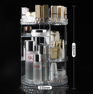 360 Degree Rotating Cosmetic Acrylic Makeup Storage Display <strong>Box</strong>, Large Countertop Shelf <strong>Vanity</strong> Organizers for Bathroom - Product Image 5