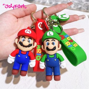 Porte-clés en caoutchouc PVC 3D de haute qualité, 13 couleurs, figurines miniatures <span class=keywords><strong>Luigi</strong></span>, Princesse Peach, Bowser, pour décoration de sac à dos - Product Image 2