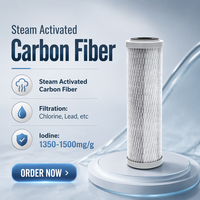 Purificateur d'eau domestique à haut débit et haute précision, fabriqué en fibre de carbone activée à 100 % par la vapeur, réduction du chlore et du plomb, OEM ODM