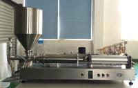 Machine de remplissage semi-automatique de précision à piston pour liquides et pâtes, idéale pour l'industrie alimentaire (ketchup, sauce chili, beurre de cacahuète)