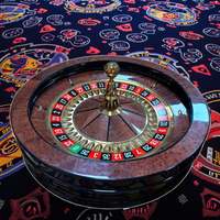 Roulette de casino de luxe professionnelle de 32 pouces en bois massif avec billes rotatives, style chinois