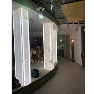 Backlit Tính năng tường trang trí nội thất Faux đá cẩm thạch Bảng điều chỉnh cho ánh sáng cột mờ Trắng Nhân Tạo Onyx Thạch Anh <span class=keywords><strong>Countertop</strong></span> - Product Image 3