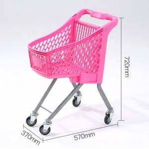 Troli Belanja Mini Anak-Anak, Troli Dorong Plastik Eropa untuk Supermarket dan Toko dengan Tiang Bendera - Product Image 5