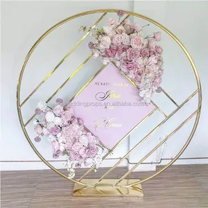Gold Color Stainless Steel Wedding Backdrop Stand Metal Arch Round Stand For Event Wedding