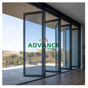 Porte pliante moderne neuve et étroite en aluminium de qualité extérieure Portes pliantes à persiennes en aluminium noir avec la meilleure qualité - Product Image 6
