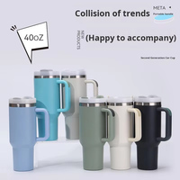 Vente en gros de gobelets isothermes classiques de 40 oz pour l'aventure en plein air, à double paroi, en acier inoxydable, avec poignée, pour boissons chaudes