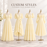 Robe longue personnalisée pour femme, légère, tissée, à manches volantées superposées, col cœur, taille ajustée, coupe trapèze, longueur ras du sol