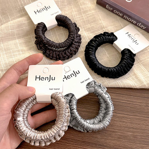Élastiques à cheveux simples pour femmes, style coréen, bandeau plissé doux pour femmes - Product Image 6