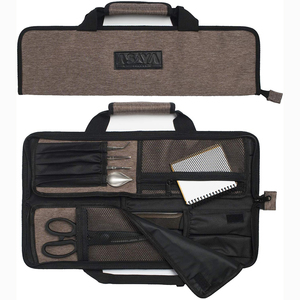 Échantillon gratuit Sac à rouleaux pour couteau de chef Sac à rouleaux pour couteau de chef 12 poches pour couteaux et ustensiles de cuisine - Product Image 1