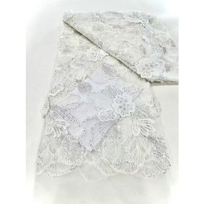 Tela de Encaje Africana con Cuentas, Tul Bordado de Alta Calidad, Hermosas <span class=keywords><strong>Lentejuelas</strong></span> Bordadas para <span class=keywords><strong>Vestido</strong></span> de Fiesta Asoebi - Product Image 2