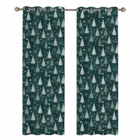 Rideau de Noël imprimé numériquement Bindi en promotion, à œillets, en polyester, pour décoration de fêtes, draperies pour salon, motif personnalisé