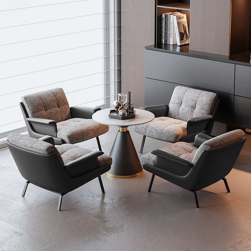 Table de négociation 60 cm, 4 fauteuils - Noir
