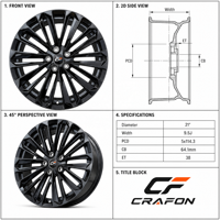 Jantes forgées CF 20 21 pouces 5x114.3 PCD 66.1 CB pour voitures particulières, compatibles avec les modèles Li Auto L7 L8 L9