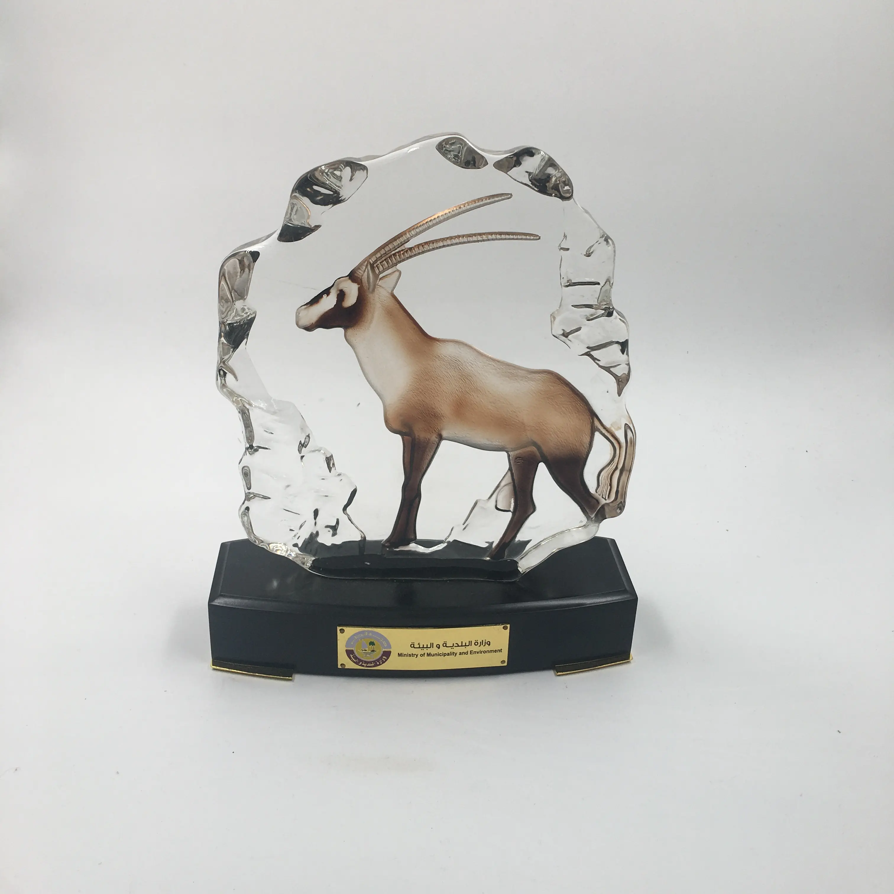 Premio di cristallo Per Il Qatar, di cristallo Mappa di cristallo Trofeo di cristallo Qatari antilope trofeo
