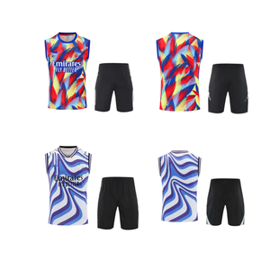 Custom gemaakte Chinese kwaliteit zomer voetbal trainingsset voor heren, ademend, snel drogend polyester/nylon, mouwloos voetbalvest pak - Product Image 4