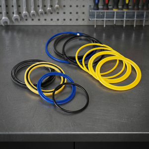 Kit de joints toriques JCB 63MM -20-150C avec anneaux en caoutchouc noir, bleu et jaune pour joints de moteur - Product Image 1