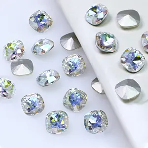 DONGZHOU-cojín de cristal con diamantes de imitación, piedra de lujo, piedras de cristal con puntos de Color, accesorios de joyería, Nail Art