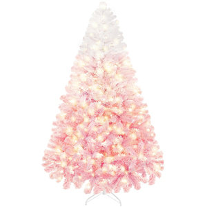 Greenlife 6ft High Quality Luxury PE PVC Mixed <b>Artificial</b> Christmas Tree Pre-Lit 250 Warm White Lights Foldable Steel Stand Home - Product Image 1