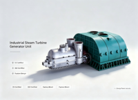 Unité de générateur de turbine à vapeur à contre-pression à condensation industrielle Bowzon pour la récupération de chaleur résiduelle de biomasse, ciment et acier