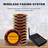 Émetteur de clavier longue portée de café avec buzzers étanches vibrants ronds système d'appel de serveur sans fil téléavertisseur pour Restaurant