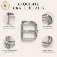Boucle de ceinture en alliage de zinc argenté pour femme, électroplaquée et polie, en forme de D, accessoire métallique pour ceinture, idéale pour le remplacement DIY