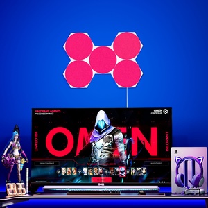 Lampe murale intelligente ultra-fine créative amovible, grande lampe LED hexagonale en nid d'abeille, rythme musical, Wifi, lumière intelligente pour salle de jeu - Product Image 6